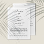 Script Typography Wedding Program Itinerary  Programme<br><div class="desc">A beautiful simple minimalist hand written script typography wedding design. A unique design that uses a personal classic calligraphy wedding style. A modern hand written letter design with a light shade of grey in the background. An elegant wedding order of Itinerary program design with modern yet traditional elements. Matching wedding...</div>