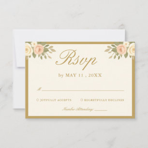 Script Vintage Ivory RSVP Card