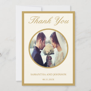 Script Vintage Ivory Wedding Thank You Card