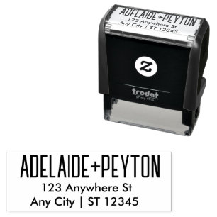 Script Wedding Address Self-inking Stamp