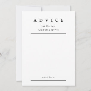 Script Wedding Advice Card