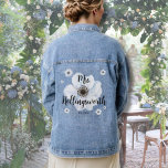 Script Wedding Bride Denim Jacket<br><div class="desc">Cute and simple white flower Mrs. Last Name jean jacket design for a new bride! Perfect for taking cute wedding photos, or for someone to give to a bride at a bridal shower or bachelorette party. Not only can it be a great wedding day prop, but it is a lasting...</div>