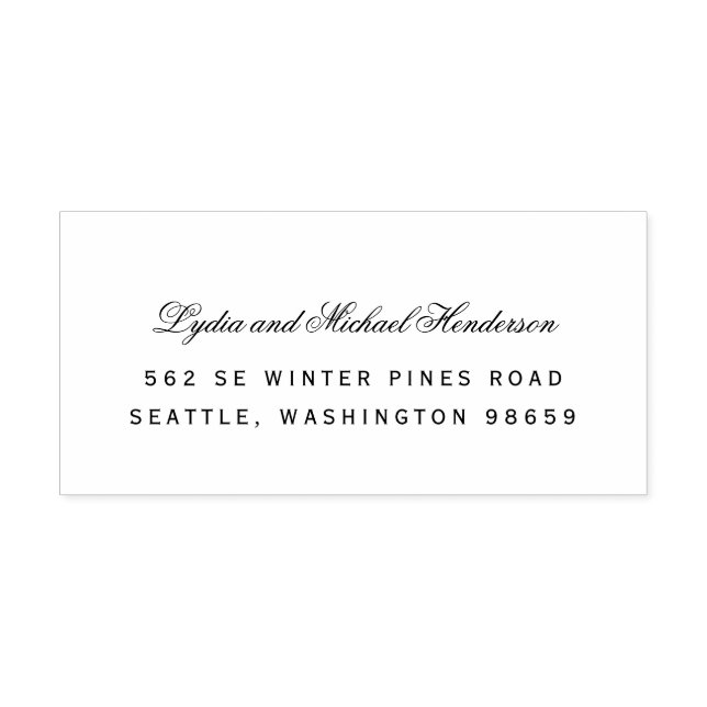 Script Wedding Return Address Self-inking Stamp (Design)