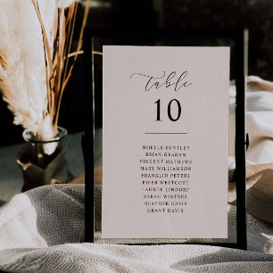 Script Wedding Table Number Reception Card Sign