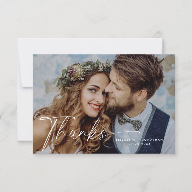 Script Wedding Thank You Card (Front)