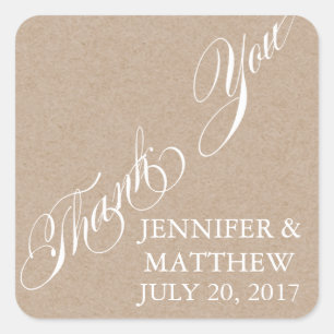 SCRIPT WEDDING THANK YOU LABELS