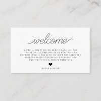 Script Wedding Welcome Bag Insert Card