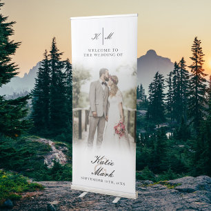 Script Welcome To Our Wedding Photo Sign 