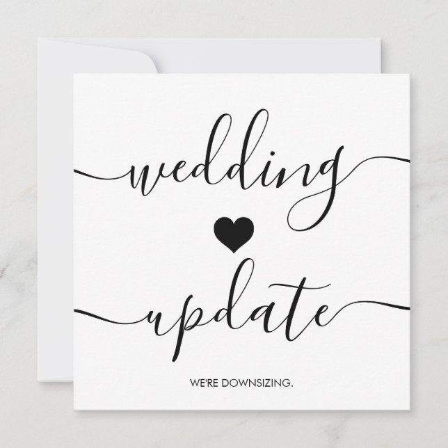 Script We're Downsizing Smaller Wedding Update Announcement (Front)