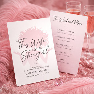 Script Wife Is a Showgirl Bachelorette Weekend Invitation