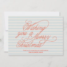 Script Wishing You a Merry Christmas Striped