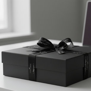  Script with logo new year business wrapping  Satin Ribbon