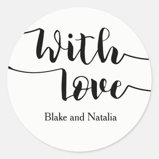 Script With Love Wedding Invitation Card Sticker