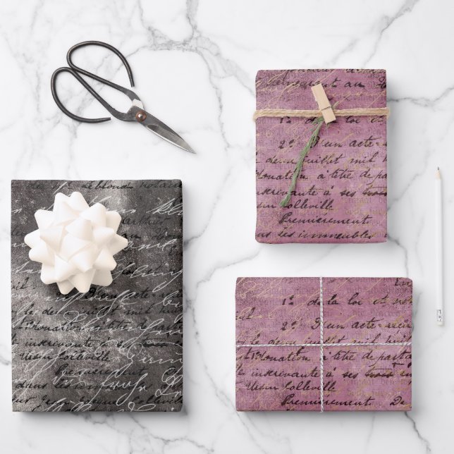 Script Writing Wrapping Paper Sheets (Front)