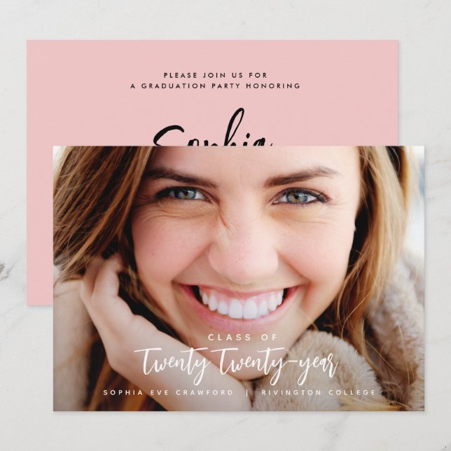 SCRIPT YEAR GRADUATION CARD (Front/Back)