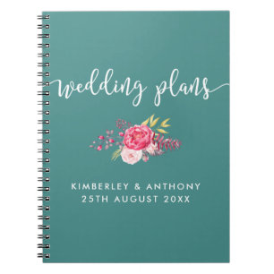 Scripted and Floral Wedding Planning Notebook