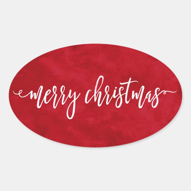 Scripted Christmas Oval Sticker (Front)