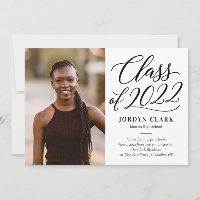 Scripted Class Editable Colour Graduation Invitation (Front)