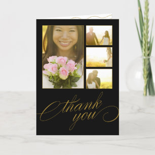 SCRIPTED COLLAGE WEDDING THANK YOU CARD
