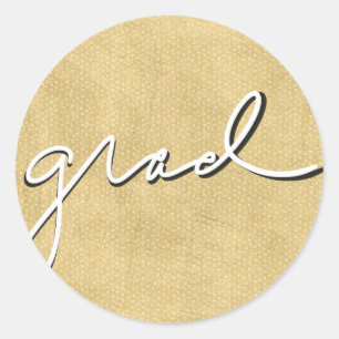 Scripted Grad Gold Classic Round Sticker
