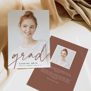 Scripted Grad Photo Graduation Announcement