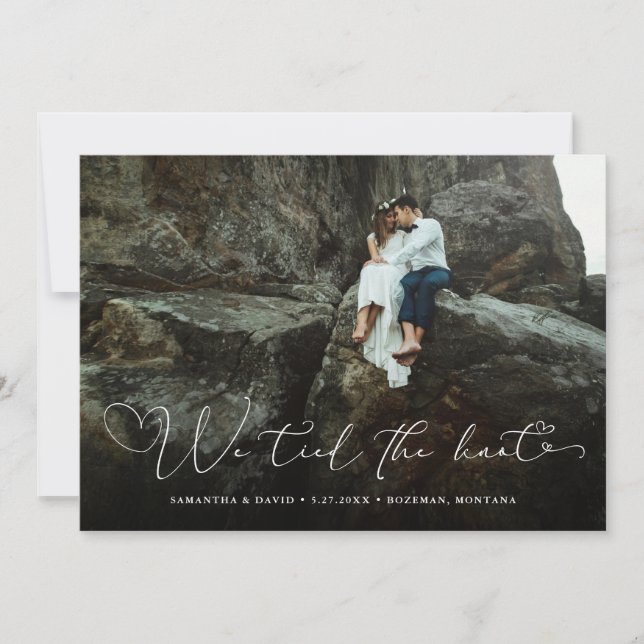 Scripted Hearts | Photo Elopement Announcement (Front)