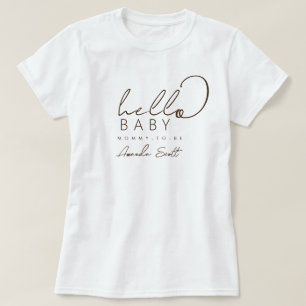 Scripted Hello Baby Mummy-to-Be Baby Shower T-Shirt