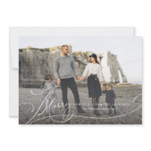 Scripted Merry Full Bleed Holiday Photo Cards