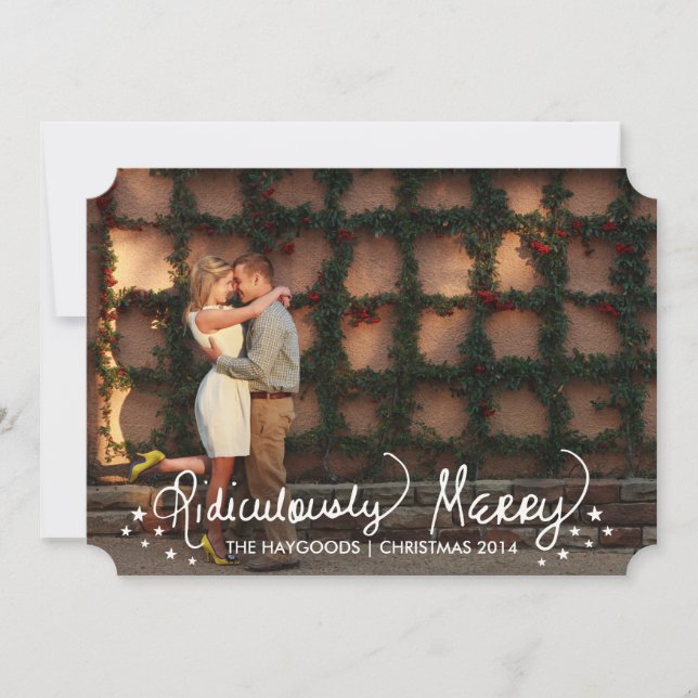 Scripted Ridiculously Merry Holiday Photo Card (Front)