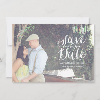 Scripted Save-The-Date Photo Card Announcement