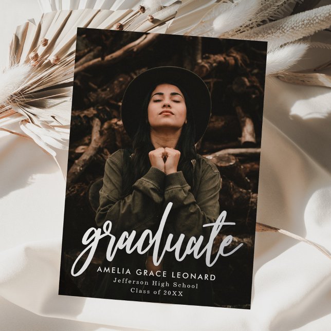Scripted Silver Foil Photo Graduation Announcement (Creator Uploaded)