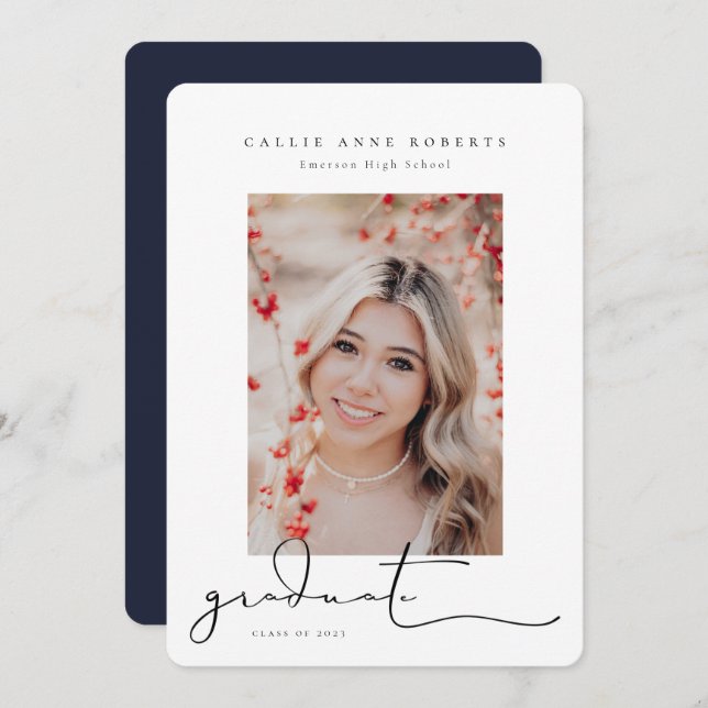 Scripted Snapshot Graduation Photo Announcement (Front/Back)