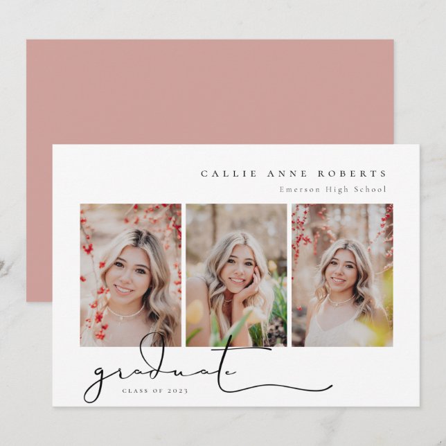 Scripted Snapshot Graduation Photo Announcement (Front/Back)