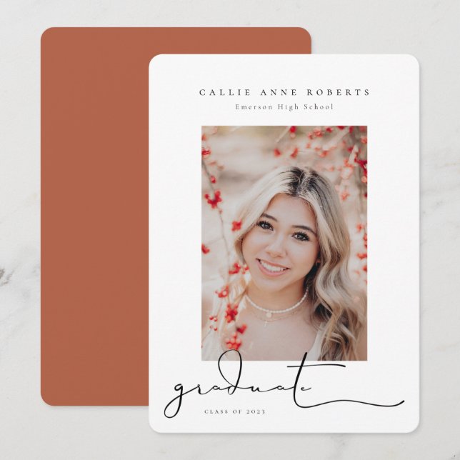 Scripted Snapshot Graduation Photo Announcement (Front/Back)