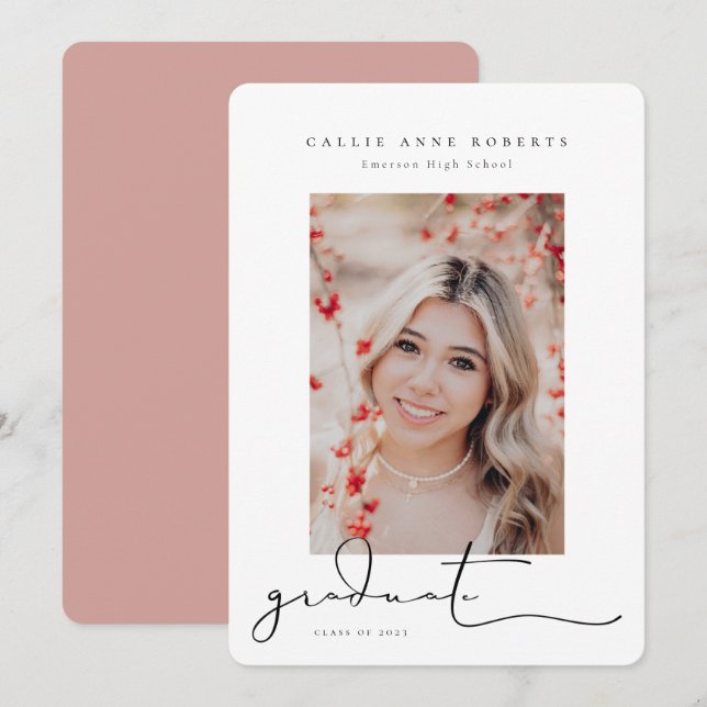 Scripted Snapshot Graduation Photo Announcement (Front/Back)