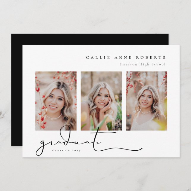Scripted Snapshot Graduation Photo Announcement (Front/Back)