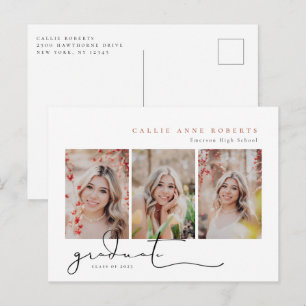Scripted Snapshots Photo Graduation Announcement Postcard