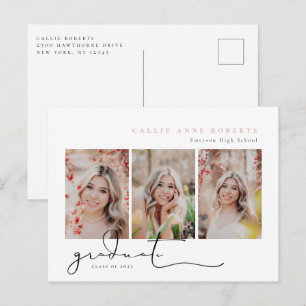 Scripted Snapshots Photo Graduation Announcement Postcard