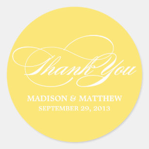 SCRIPTED WEDDING THANK YOU FAVOR LABEL