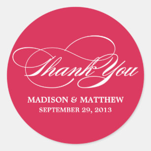 SCRIPTED   WEDDING THANK YOU FAVOR LABEL