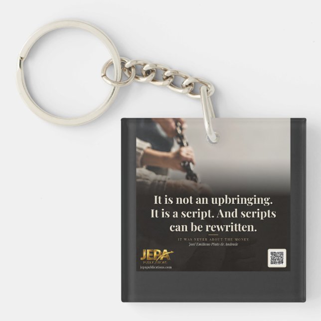 Scripts Can Be Rewritten Book Quote Key Ring (Front)