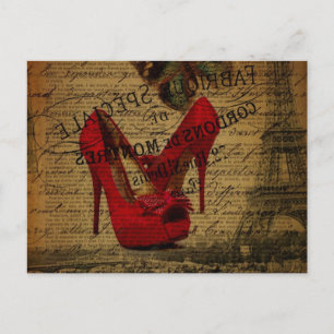 scripts paris eiffel tower stilettos fashionista postcard