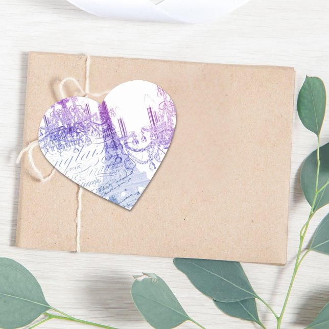 scripts purple chandelier paris eiffel tower heart sticker (scripts purple chandelier paris eiffel tower heart sticker)