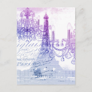 scripts purple chandelier paris eiffel tower postcard