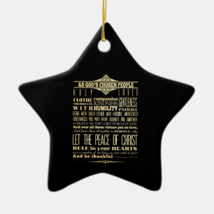 Scriptural Bible Verse - Colossians 3:12-13 Ceramic Tree Decoration
