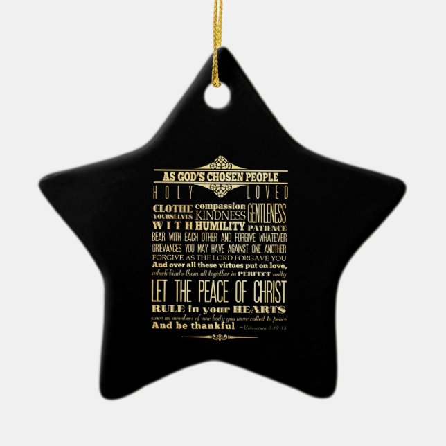Scriptural Bible Verse - Colossians 3:12-13 Ceramic Tree Decoration (Front)