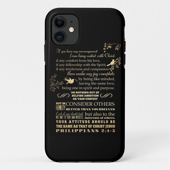 Scriptural Bible Verse - Philippians 2: 1-5 Case-Mate iPhone Case (Back)