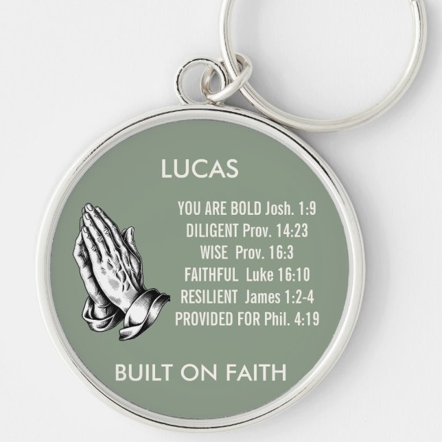 Scriptural Daily Affirmation Custom Round Keychain (Front)