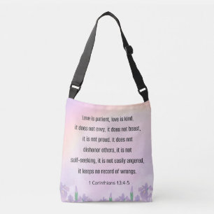 Scripture, 1 Corinthians 13 4-5, Crossbody Bag