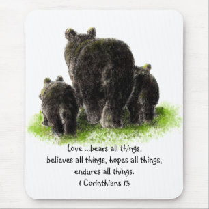 Scripture 1 Corinthians 13:4 Love is Mouse Mat